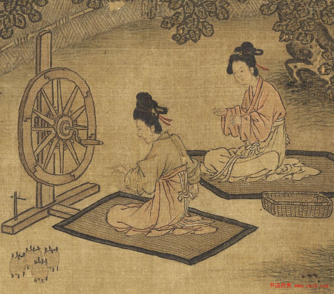 宋高宗楷书《女孝经》马和之补图绢本