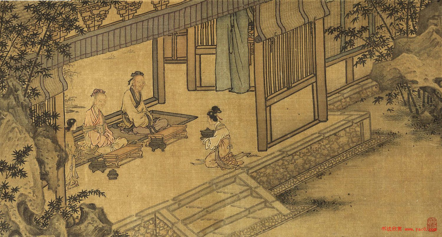 宋高宗楷书《女孝经》马和之补图绢本