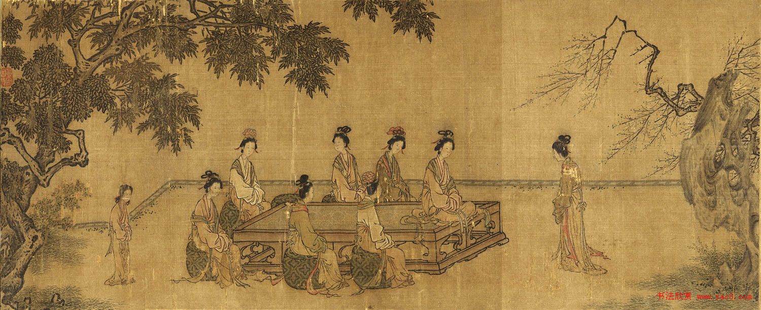 宋高宗楷书《女孝经》马和之补图绢本