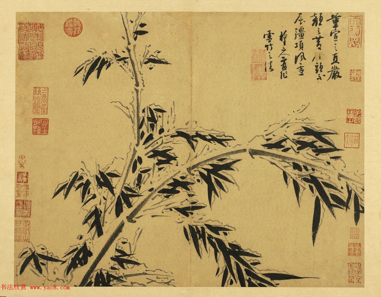 元代吴镇71岁书画册《墨竹谱》