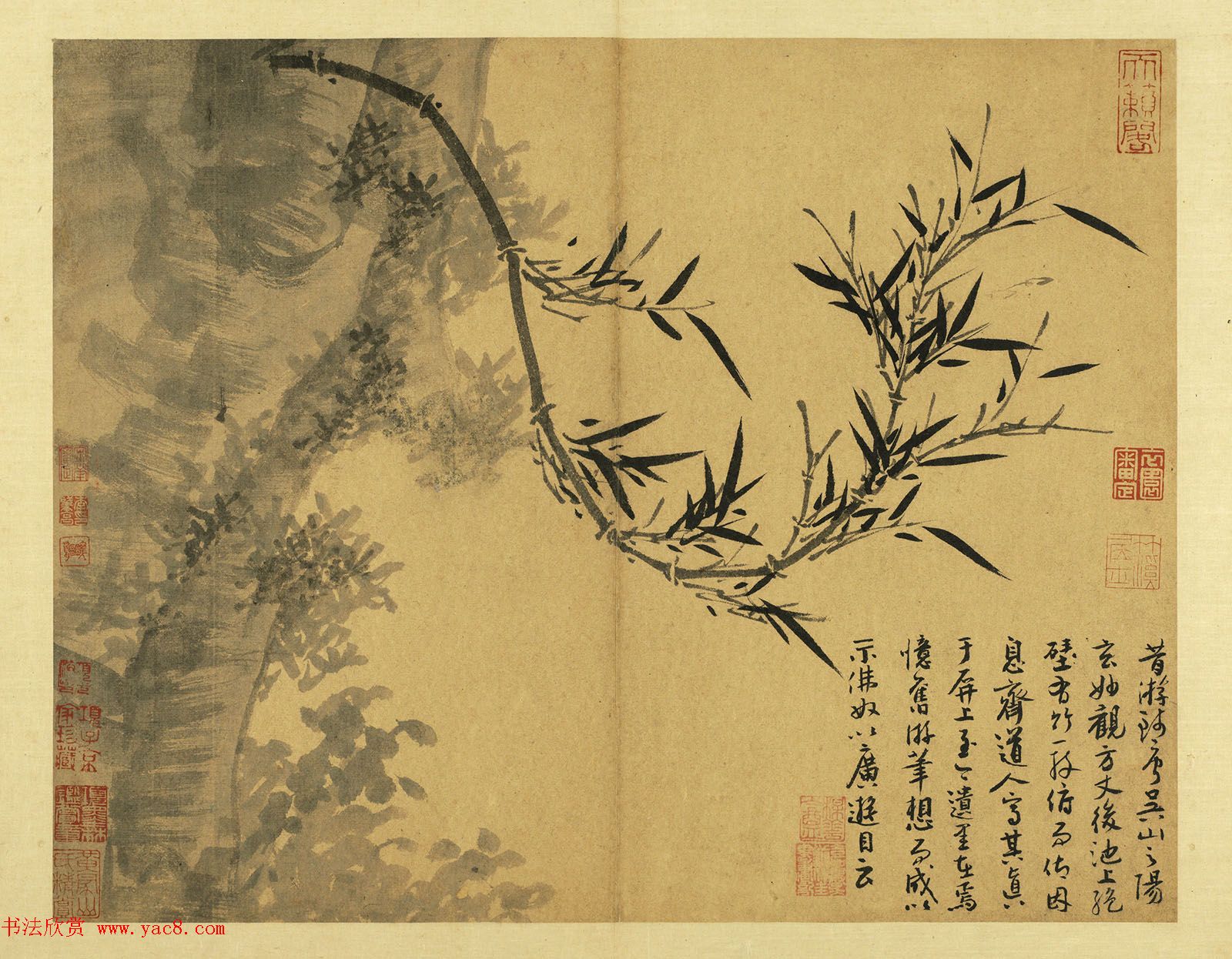 元代吴镇71岁书画册《墨竹谱》