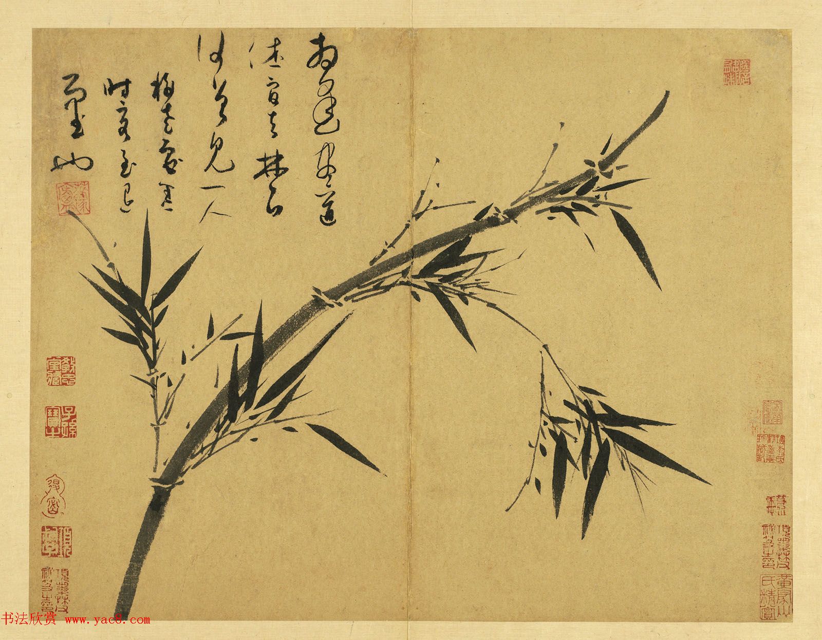 元代吴镇71岁书画册《墨竹谱》