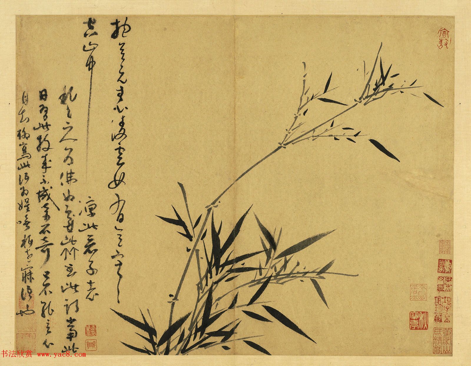 元代吴镇71岁书画册《墨竹谱》