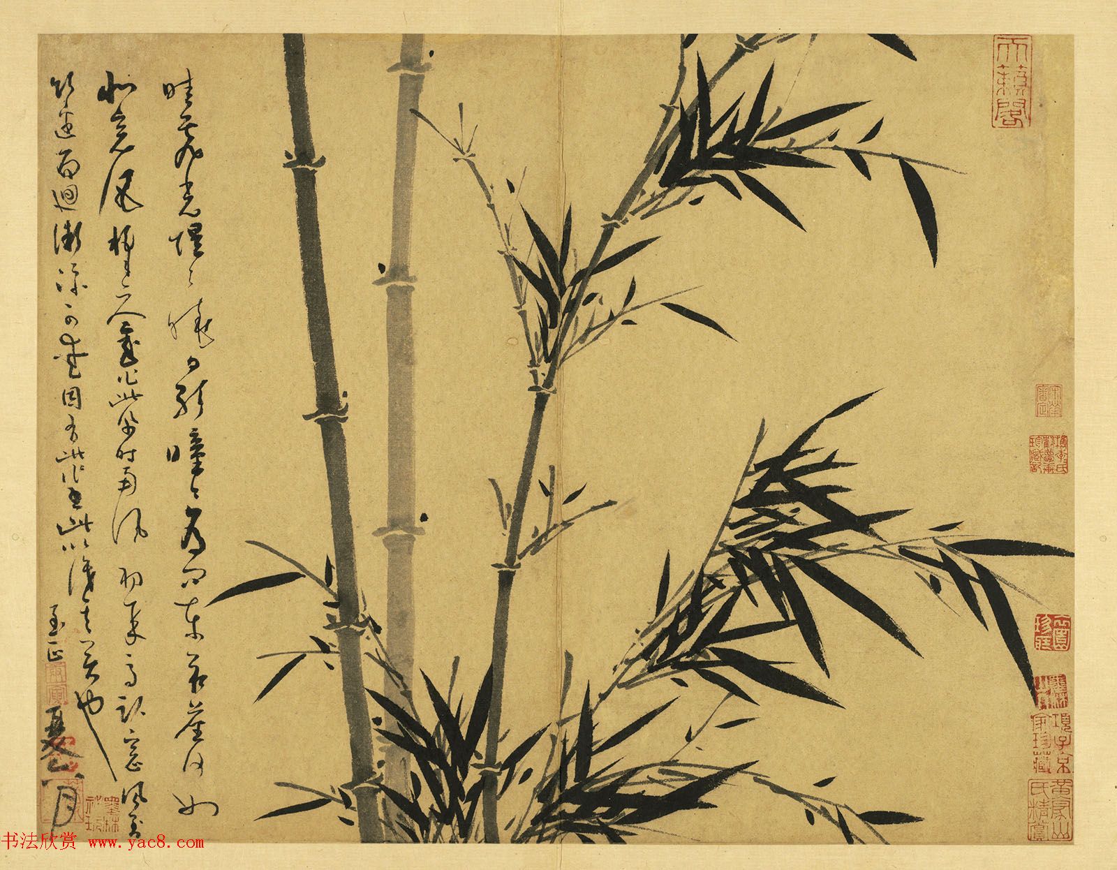 元代吴镇71岁书画册《墨竹谱》