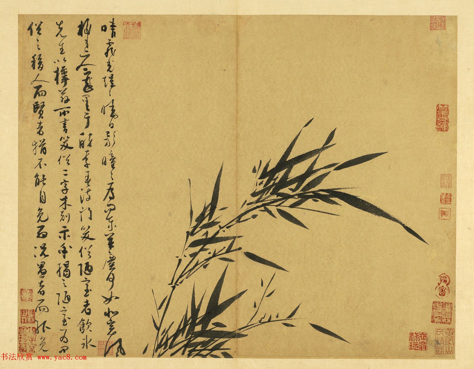 元代吴镇71岁书画册《墨竹谱》