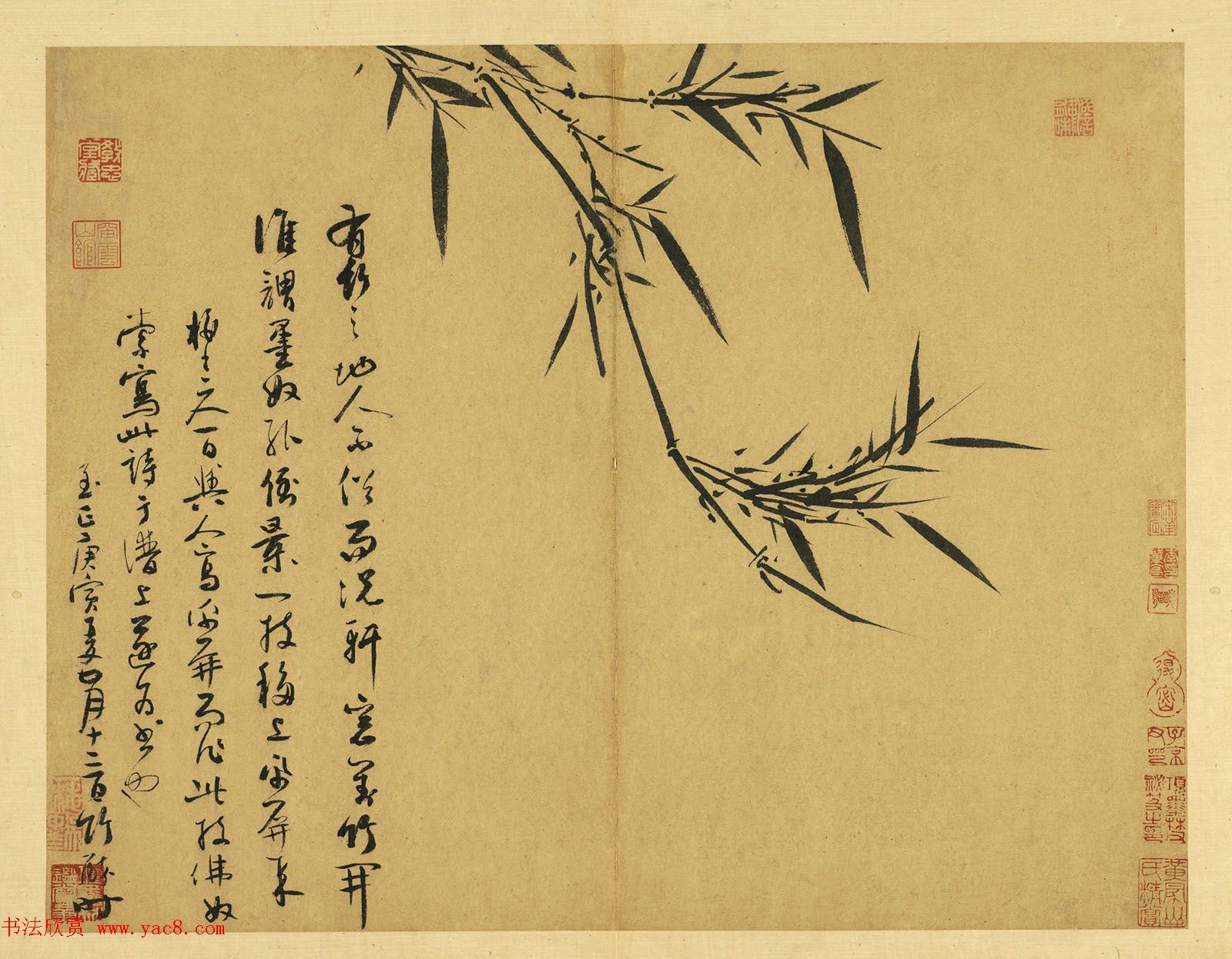 元代吴镇71岁书画册《墨竹谱》