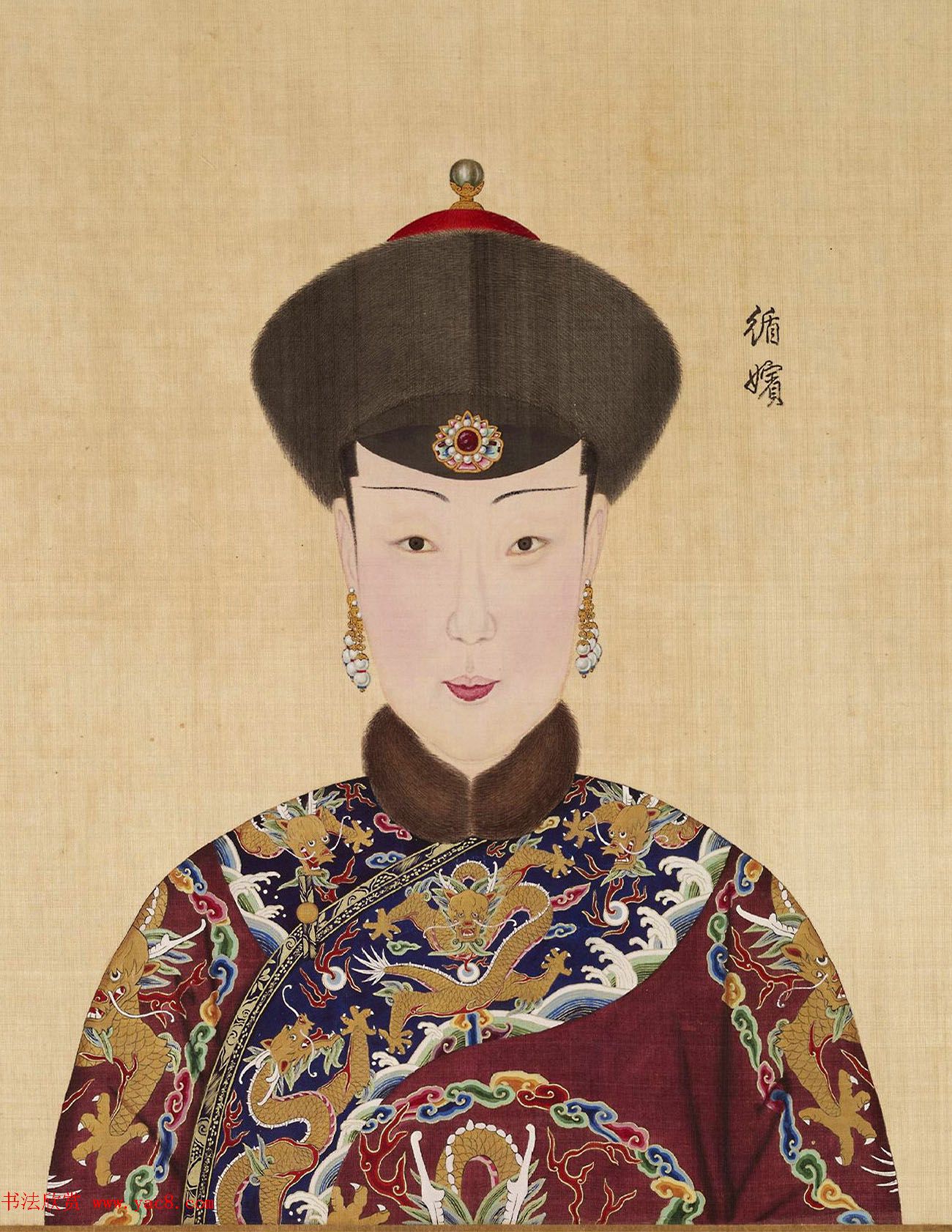 传世名画:郎世宁《乾隆帝后妃嫔图卷》 传世名画:郎世宁《乾隆帝后妃嫔图卷》