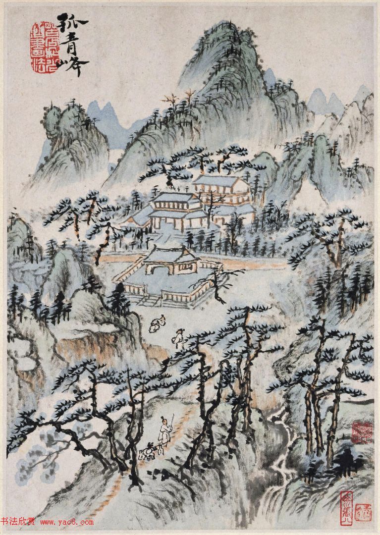 清代石涛字画欣赏《罗浮山书画册》