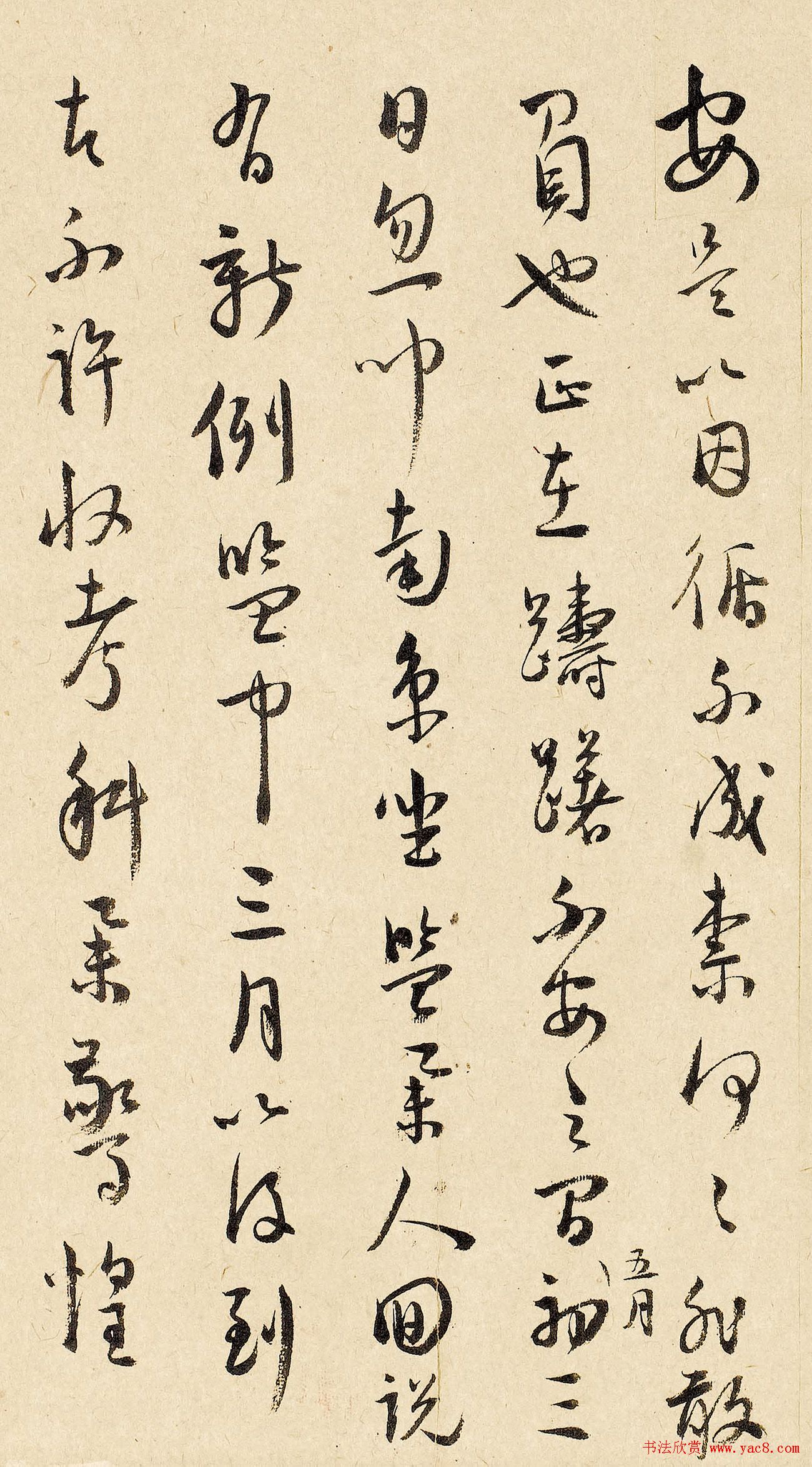 王宠行草书法赏析《致王守五札》