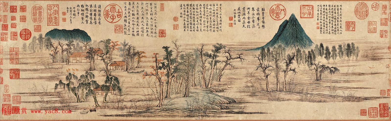 元代赵孟頫书画欣赏《鹊华秋色图》卷