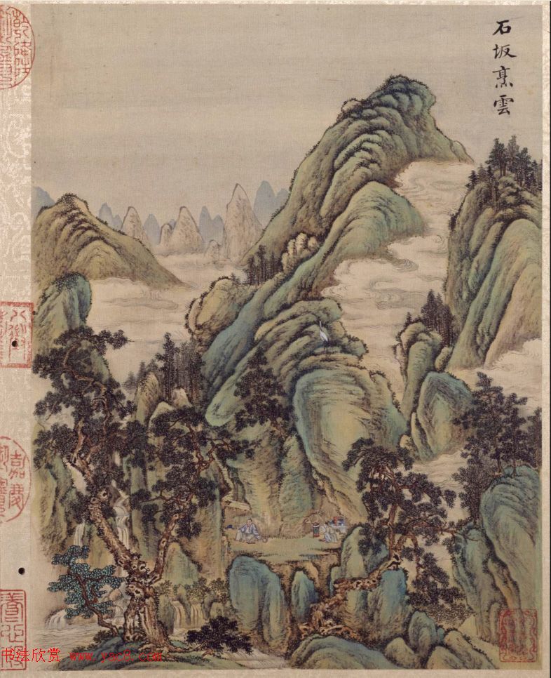 书画合璧：梁诗正书法题《唐岱小园闲咏图册》