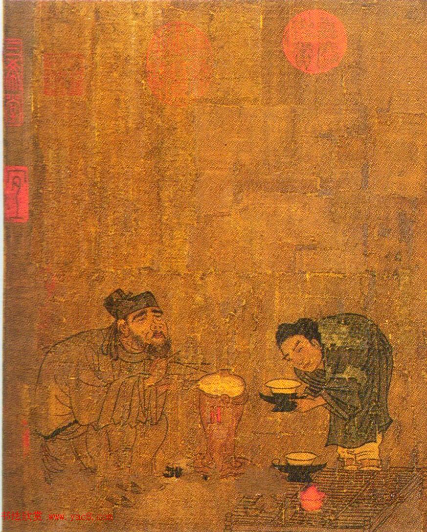 唐代画家阎立本绘《萧翼赚兰亭序》