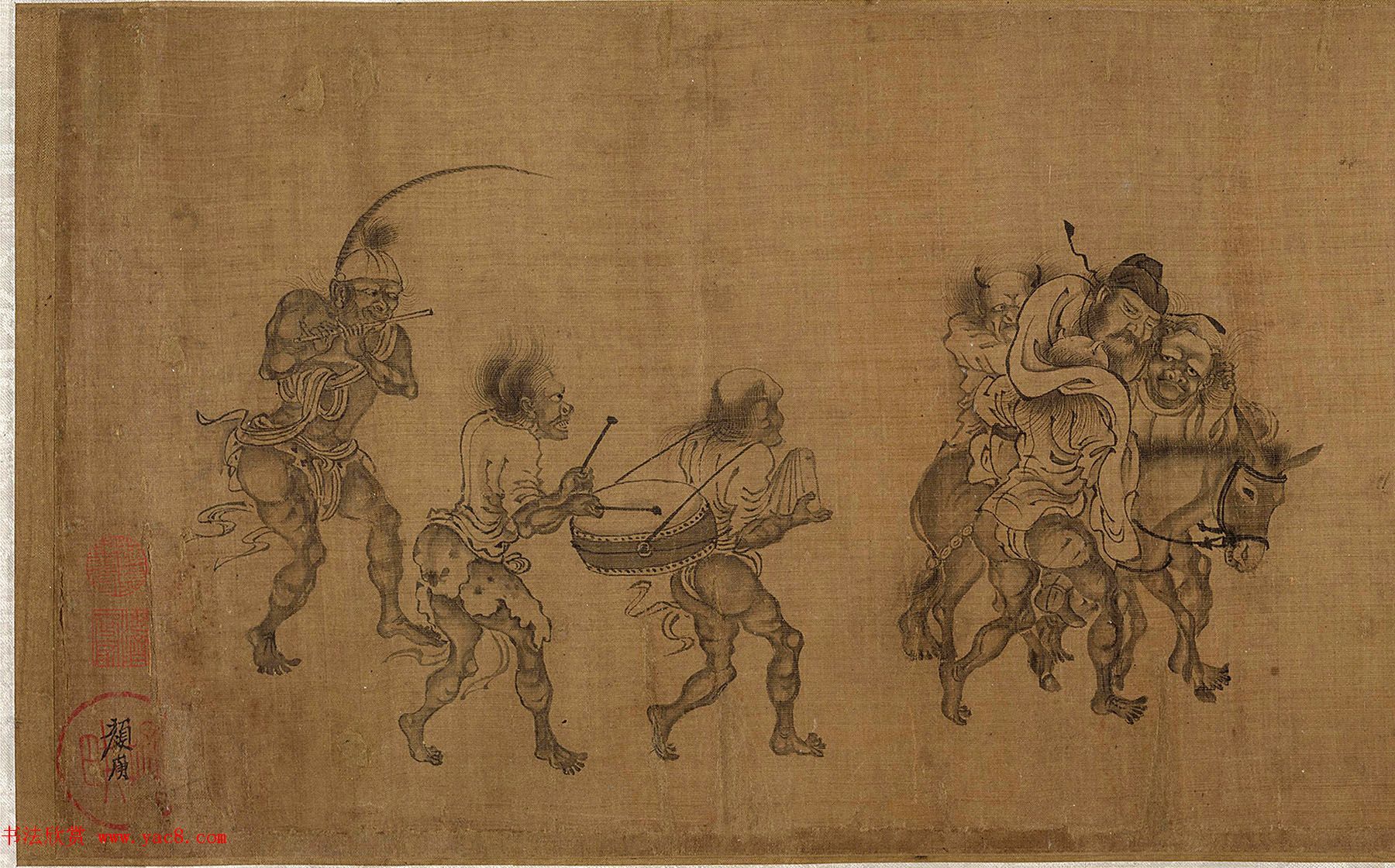 颜庚《钟馗嫁妹图》和《钟馗雨夜出游图》