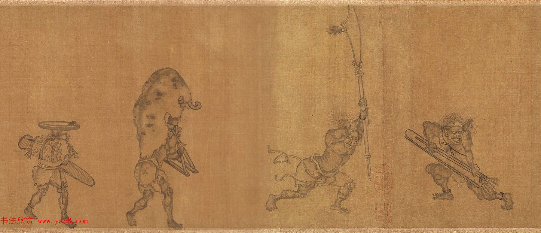 颜庚《钟馗嫁妹图》和《钟馗雨夜出游图》