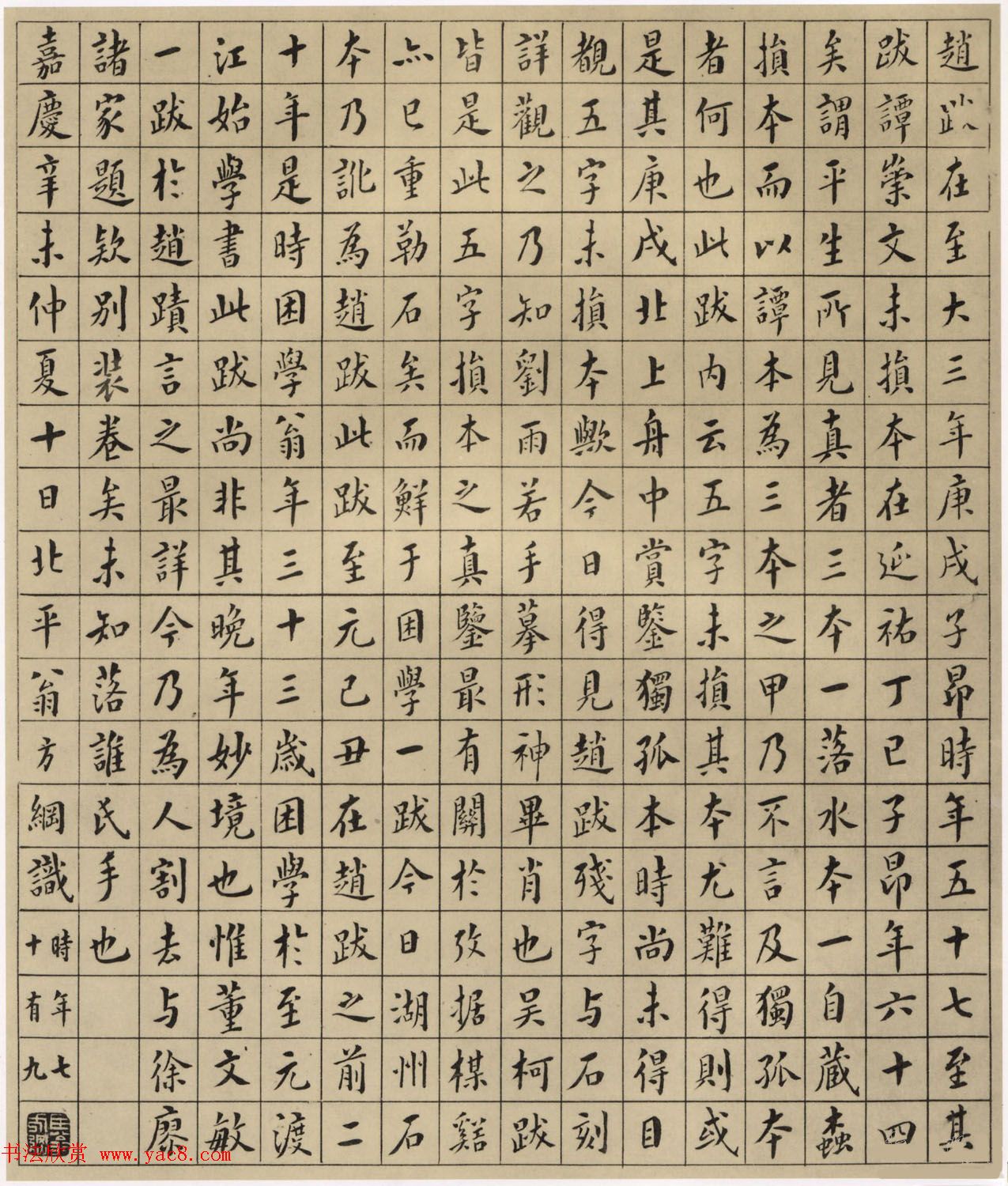 翁方纲79岁楷书题跋《赵松雪兰亭十三跋》