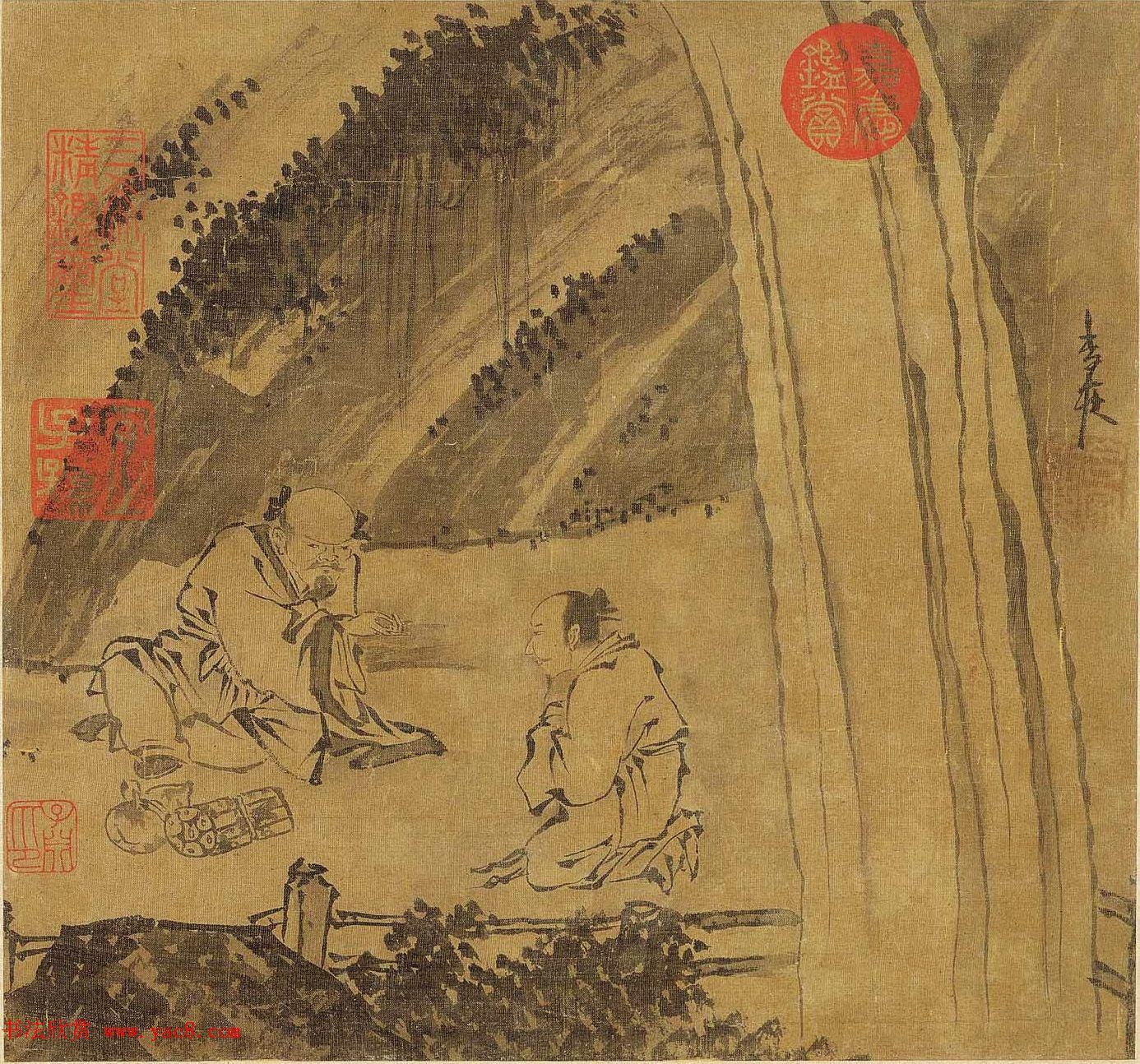 清嘉庆皇帝御题《圯上授书图》