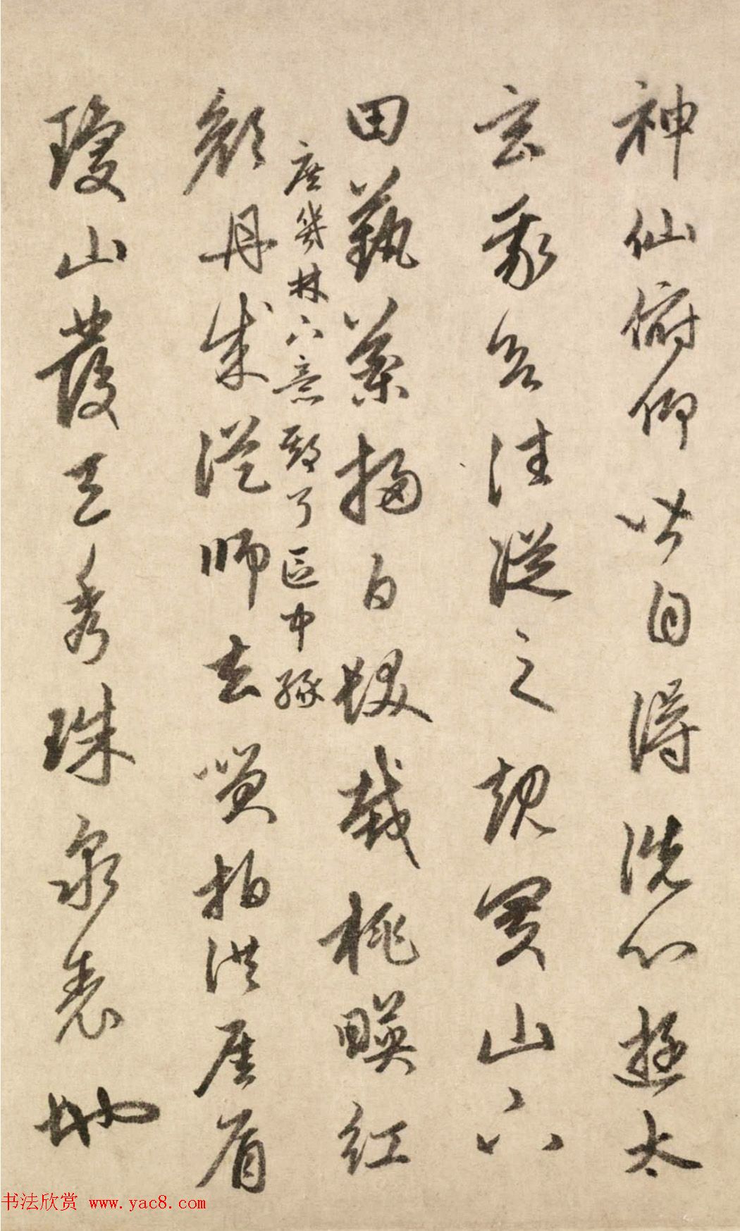 赵孟頫66岁行书《为杜真人赋诗二首》