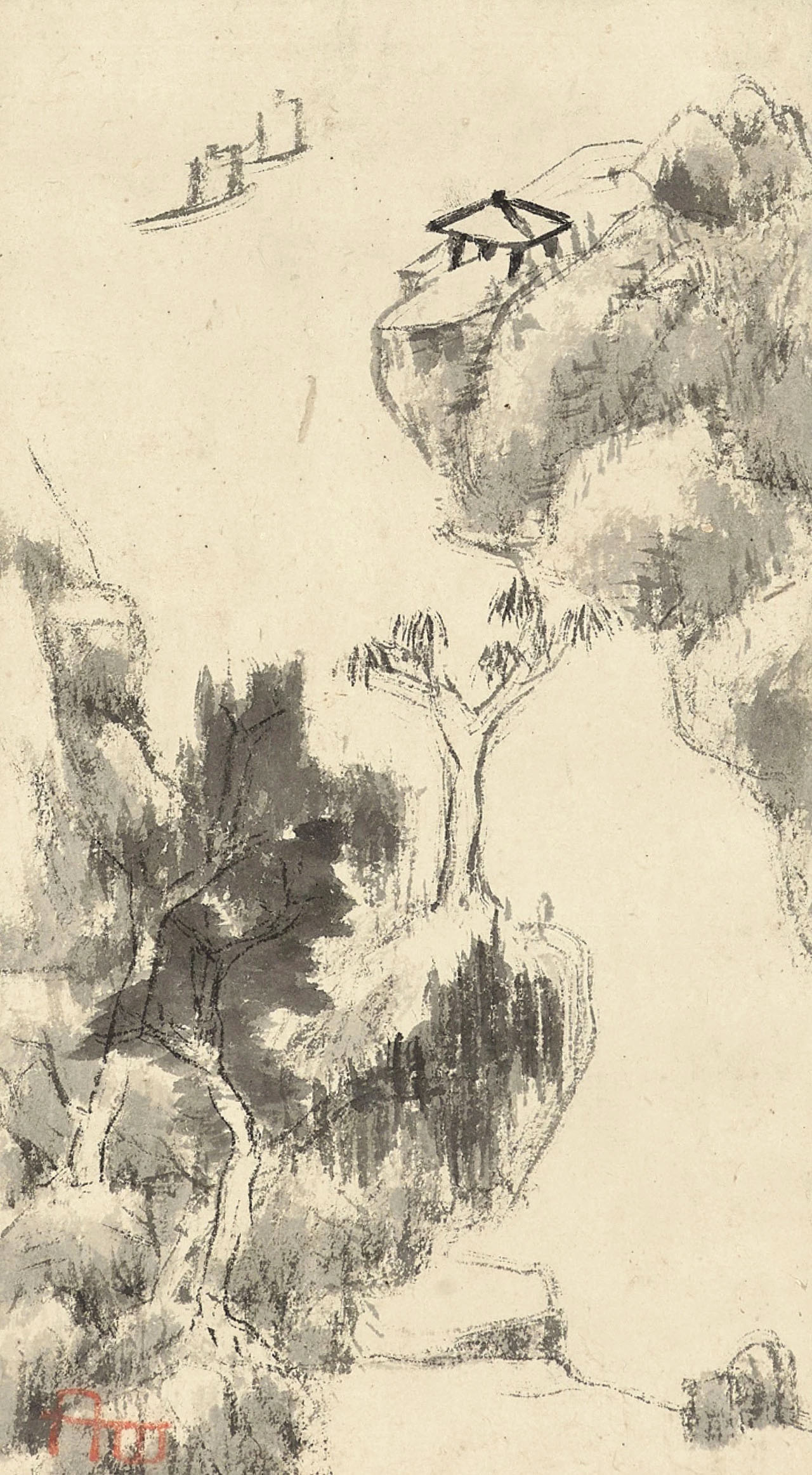 八大山人《兰亭诗画册》对题12开