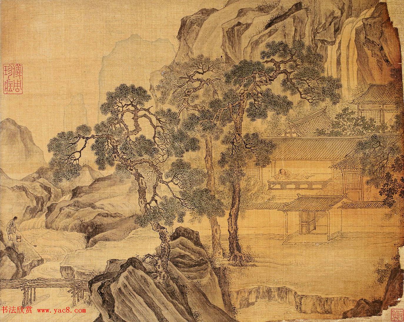 唐寅王守仁书画合册《山静日长图》