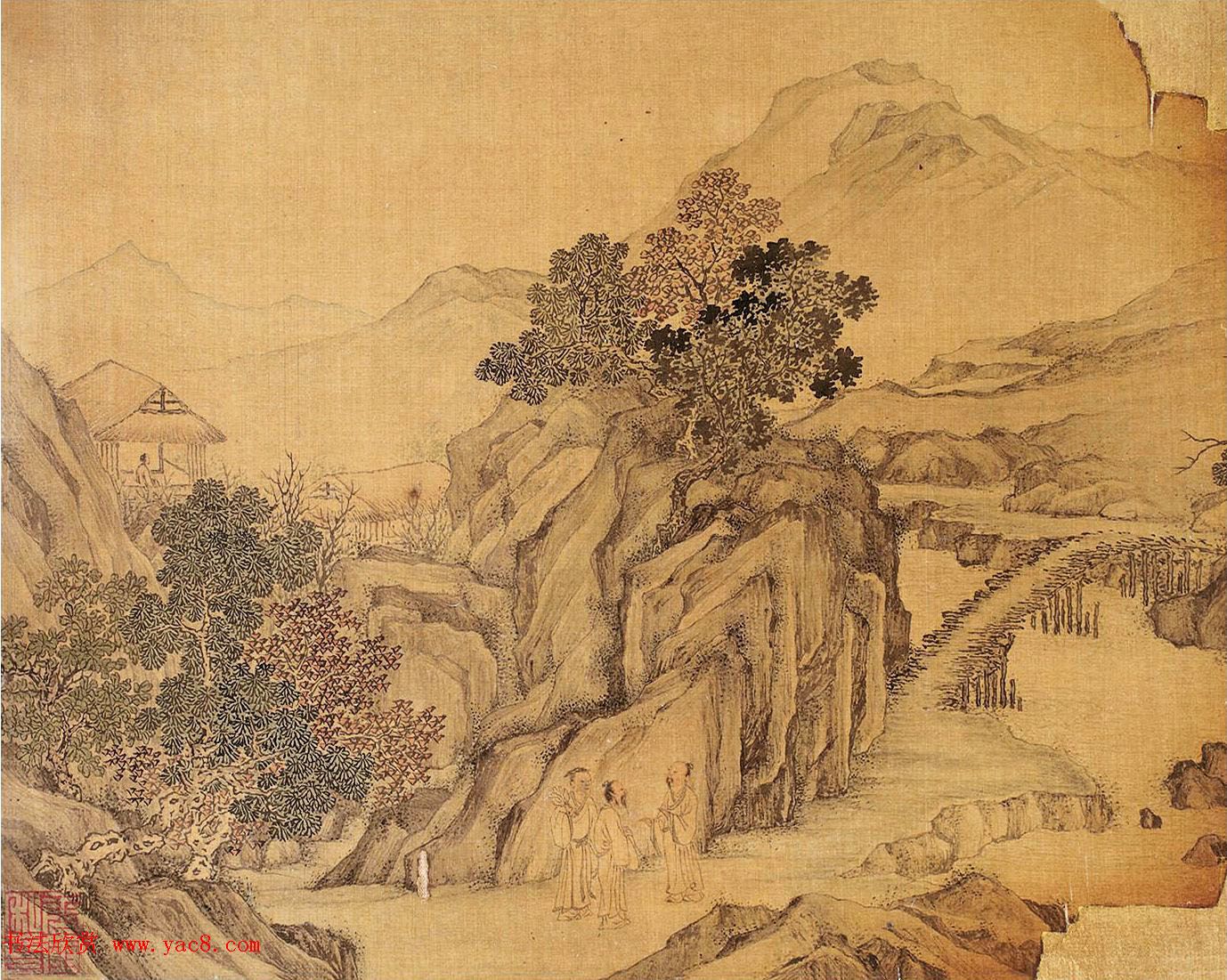 唐寅王守仁书画合册《山静日长图》