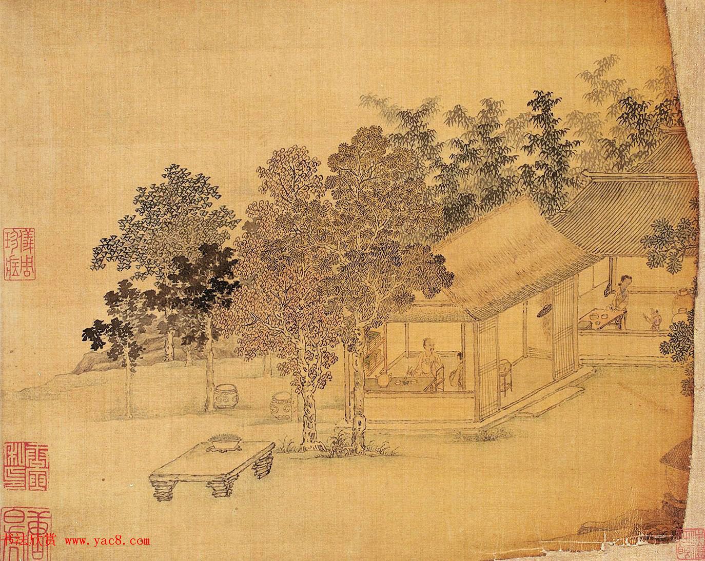 唐寅王守仁书画合册《山静日长图》