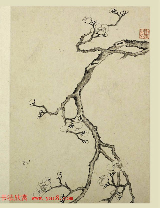 清代金俊明书画欣赏《梅花图册》