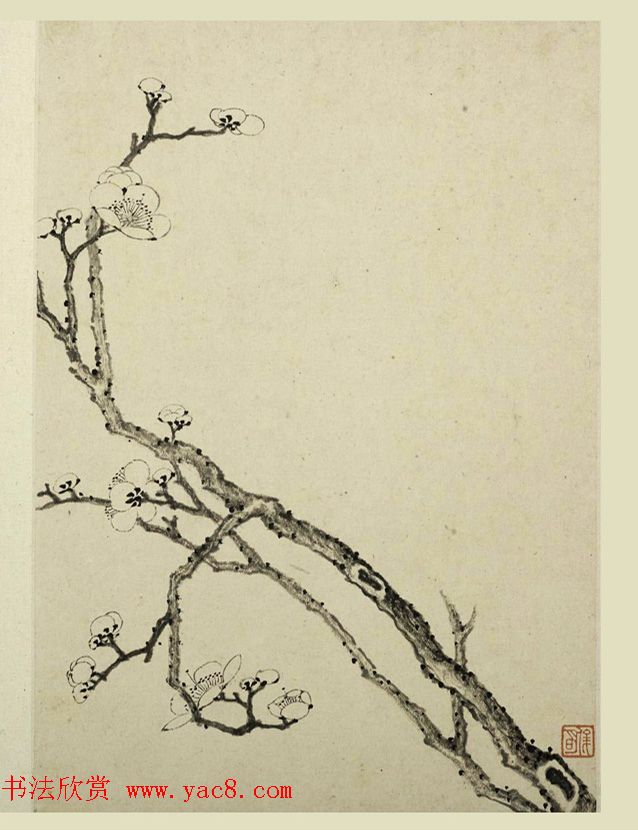 清代金俊明书画欣赏《梅花图册》