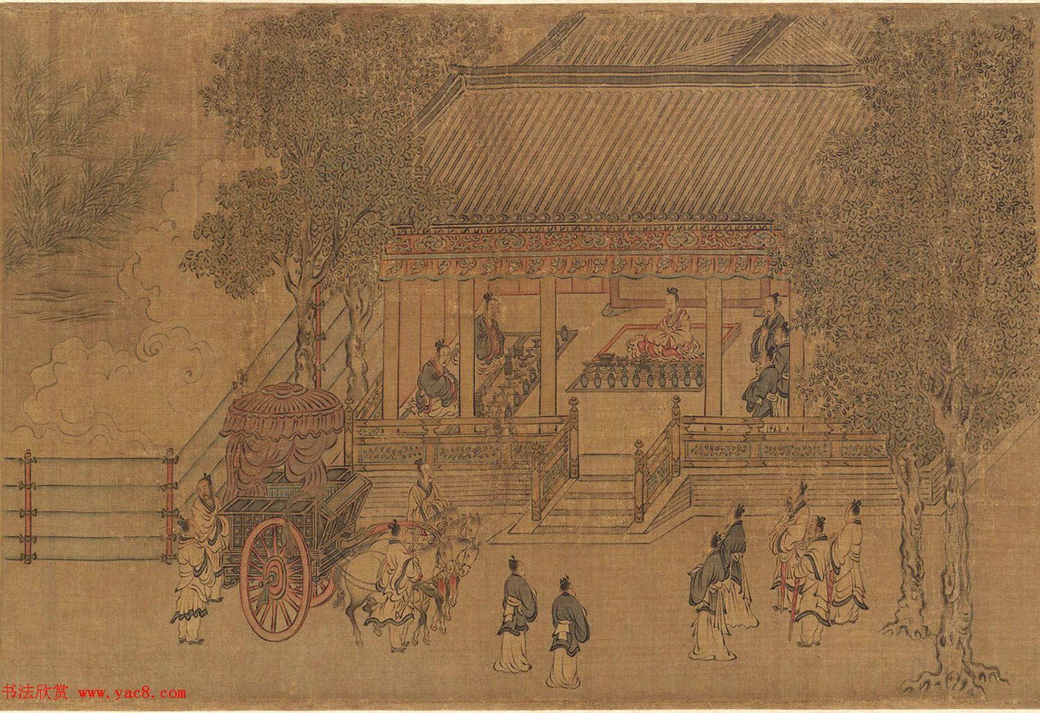 宋高宗书《毛诗小雅》马和之南有嘉鱼等六篇书画卷