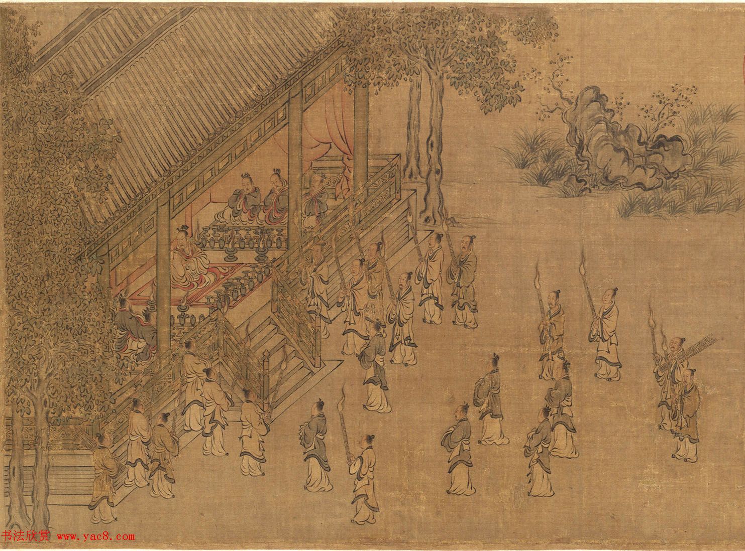 宋高宗书《毛诗小雅》马和之南有嘉鱼等六篇书画卷