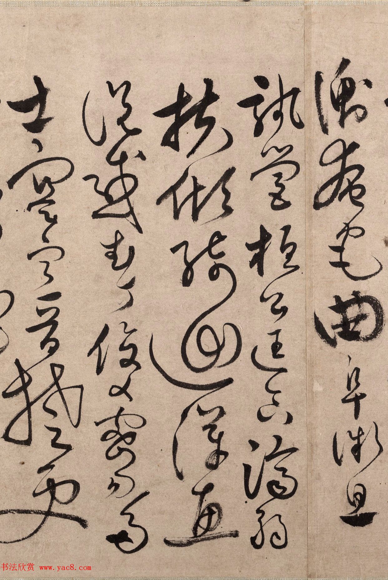 明代书法家张弼草书欣赏《千字文》手卷 明代书法家张弼草书欣赏《千字文》手卷