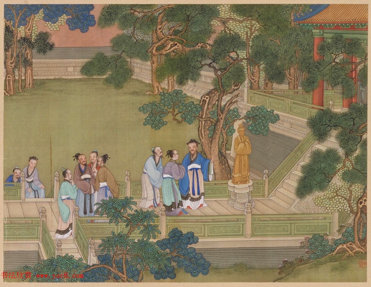 张若霭书法冷枚养正图合册