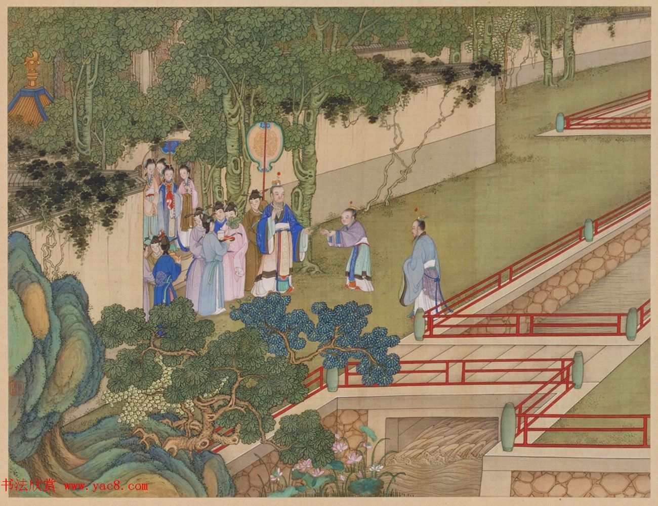 张若霭书法冷枚养正图合册