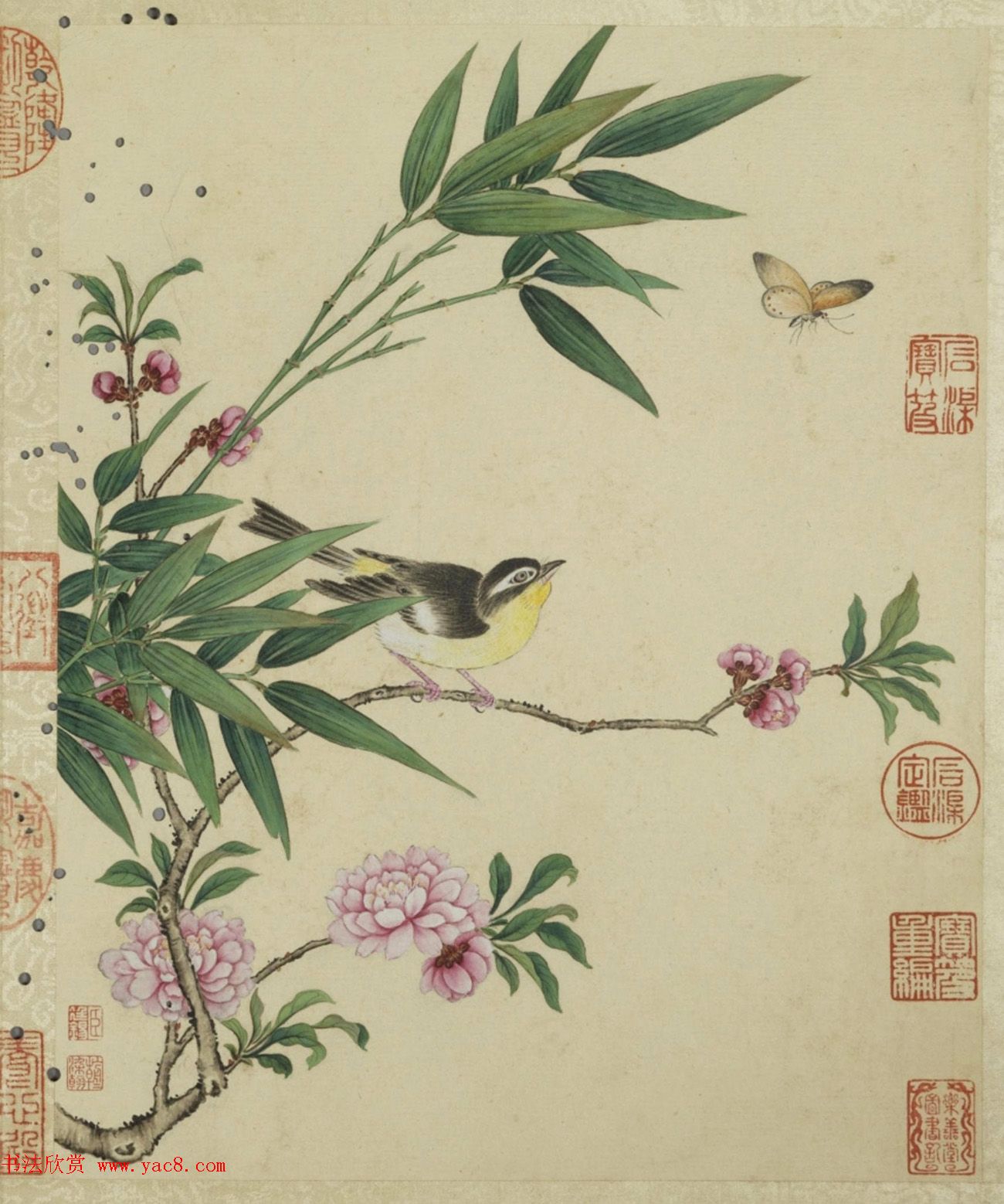 "钦赐"进士顾成天书法题蒋廷锡花卉图册