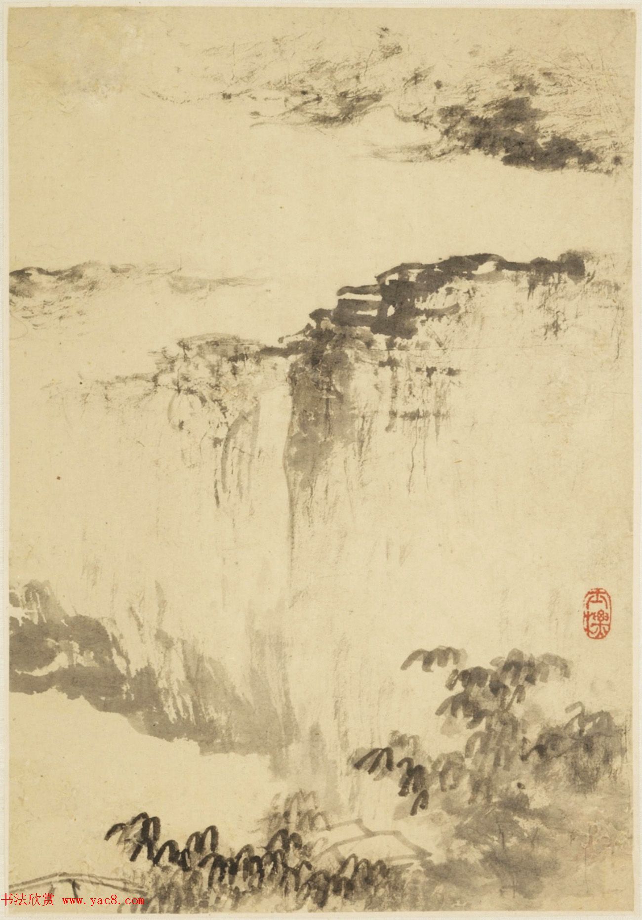 明末清初查士标书画合壁册