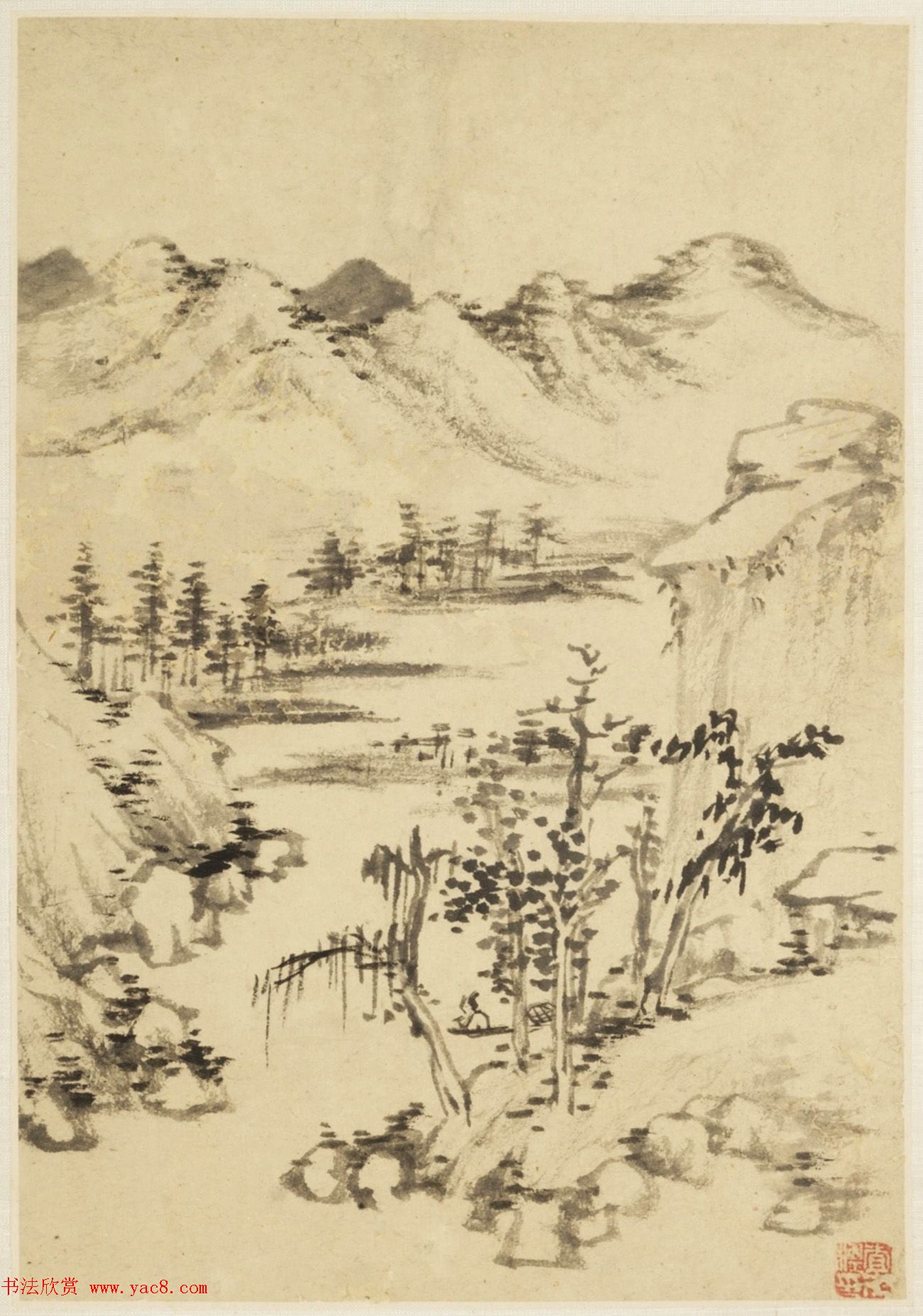 明末清初查士标书画合壁册