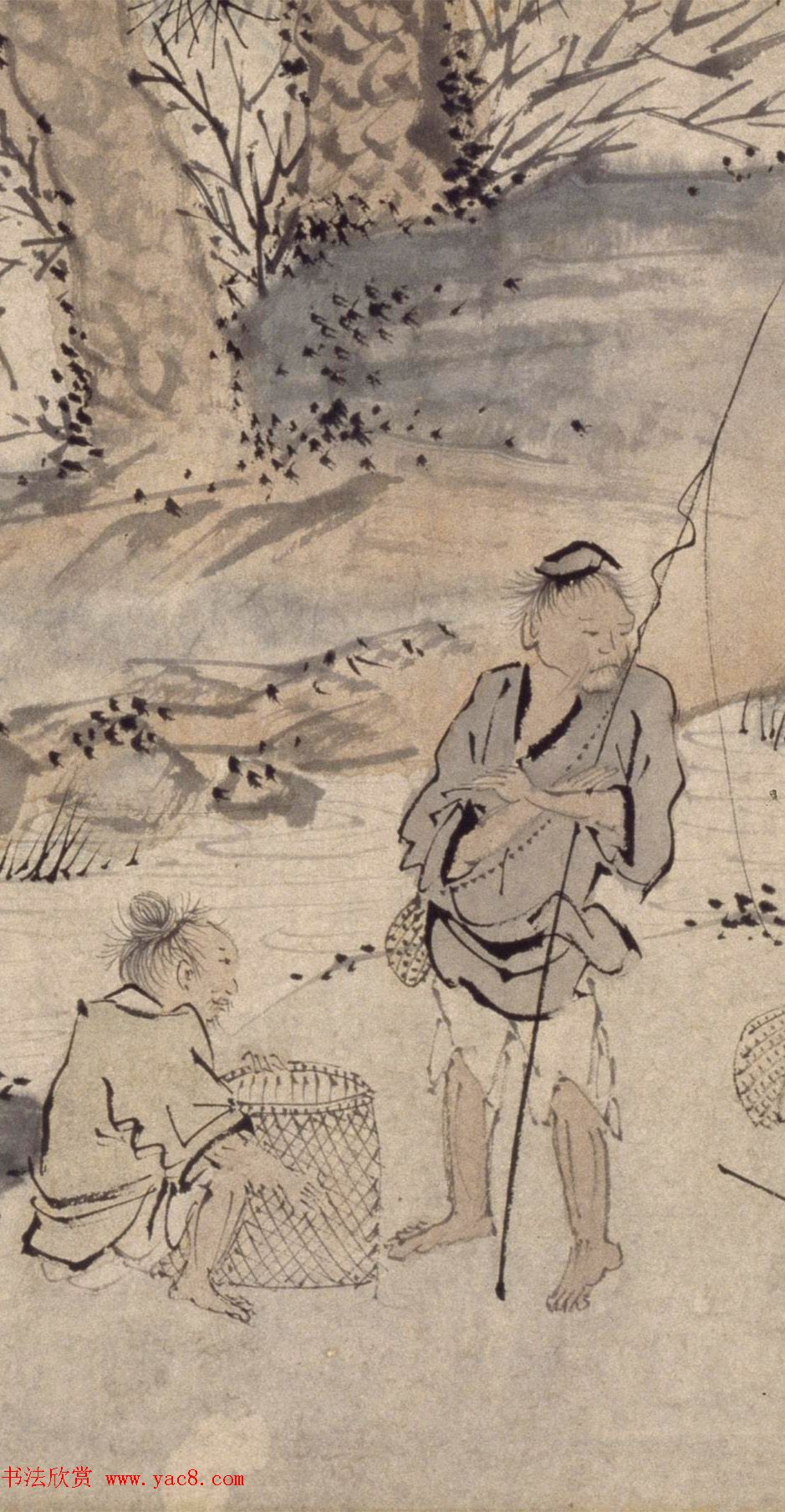 文彭隶书《江乡鱼乐》_草书《渔歌子》词