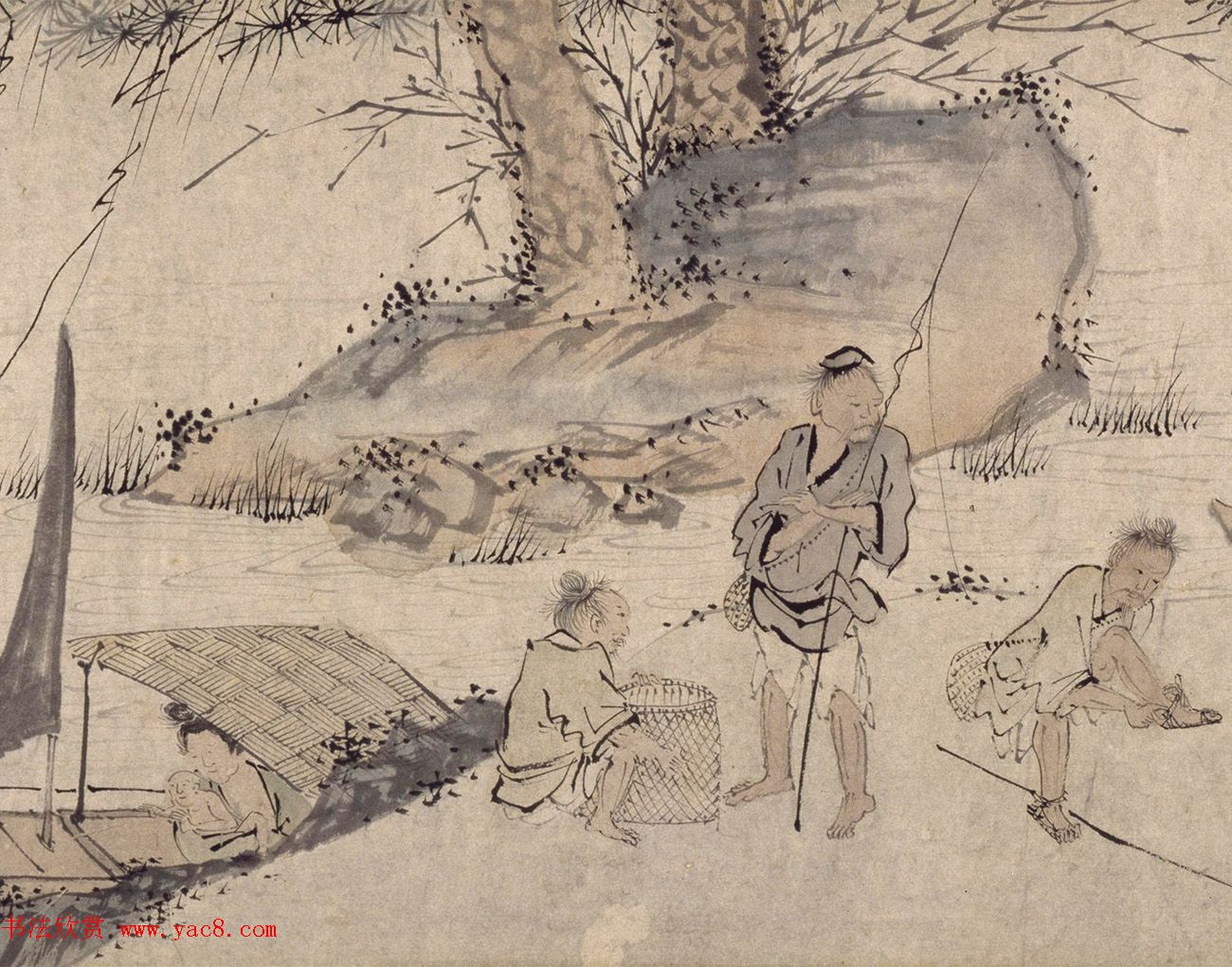 文彭隶书《江乡鱼乐》_草书《渔歌子》词