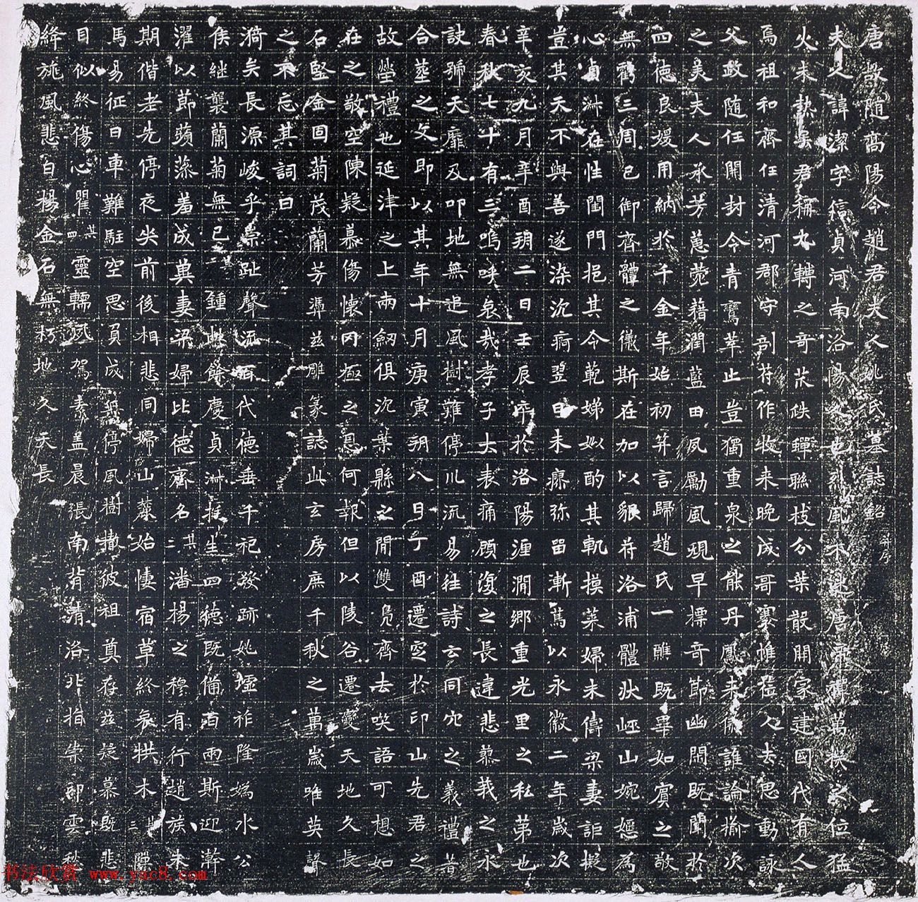 唐代楷书刻石《高阳令赵君夫人姚洁墓志》