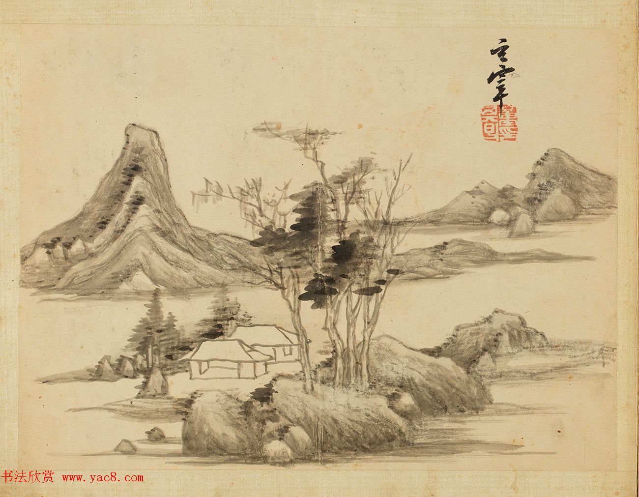 董其昌书画合璧册页《得未曾有》