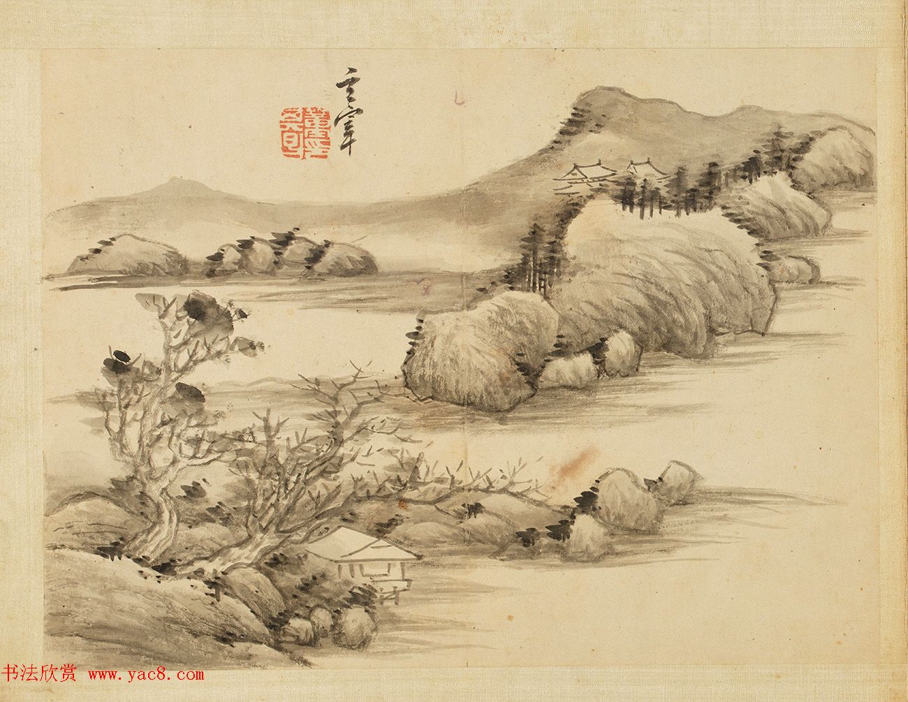 董其昌书画合璧册页《得未曾有》