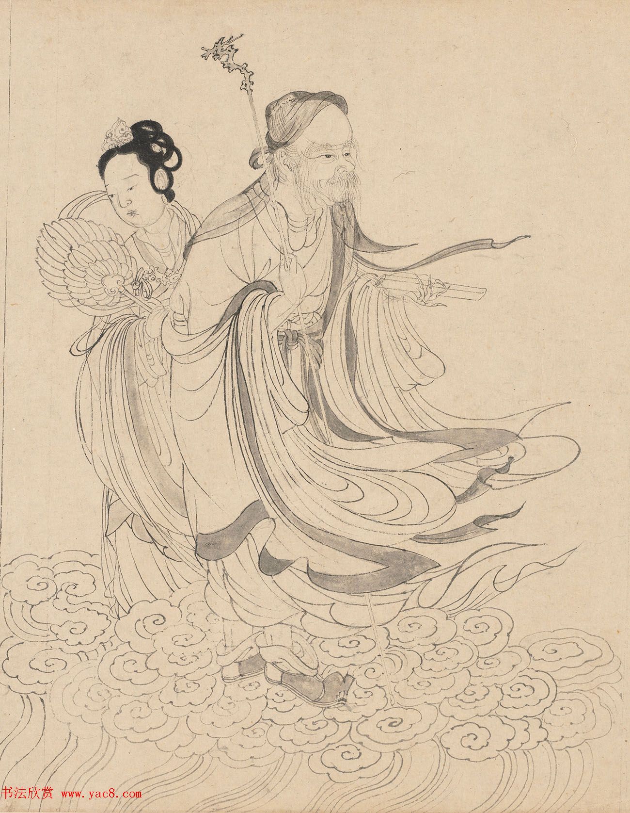 元代褚奂隶书题词《九歌图》