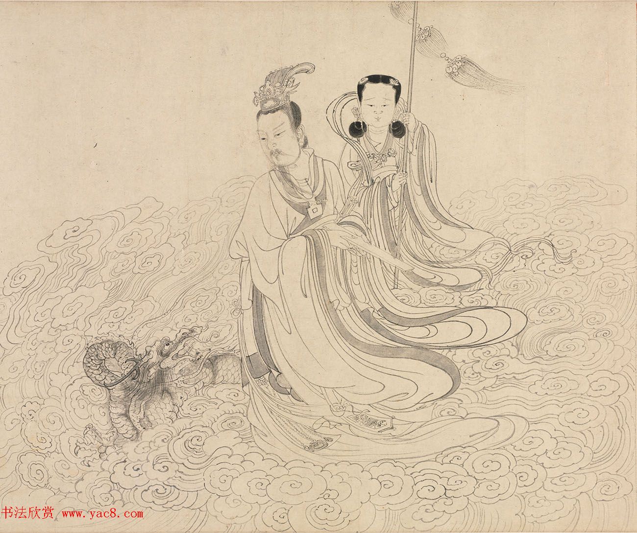 元代褚奂隶书题词《九歌图》