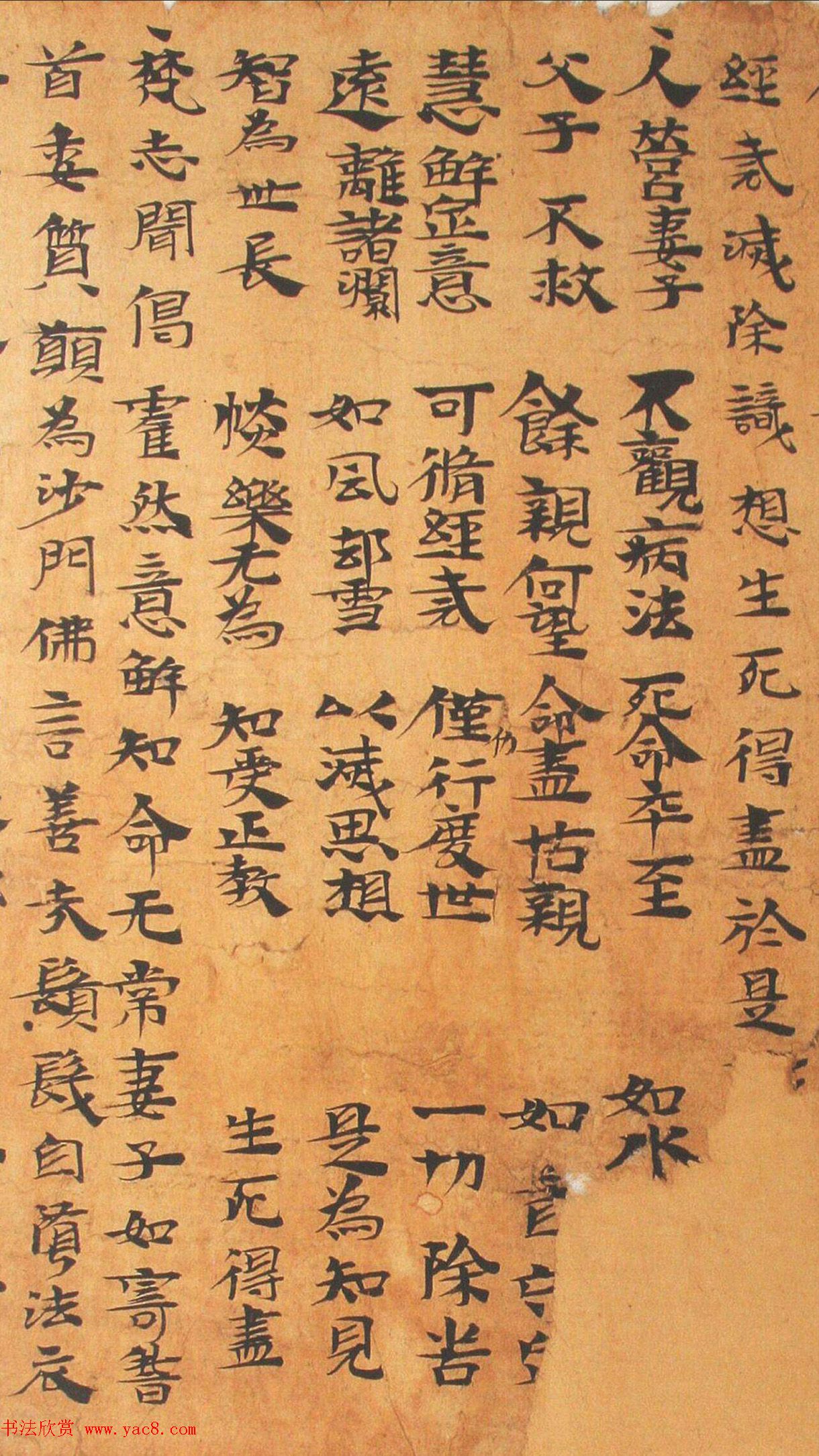 三国隶楷墨迹《法句譬喻经》