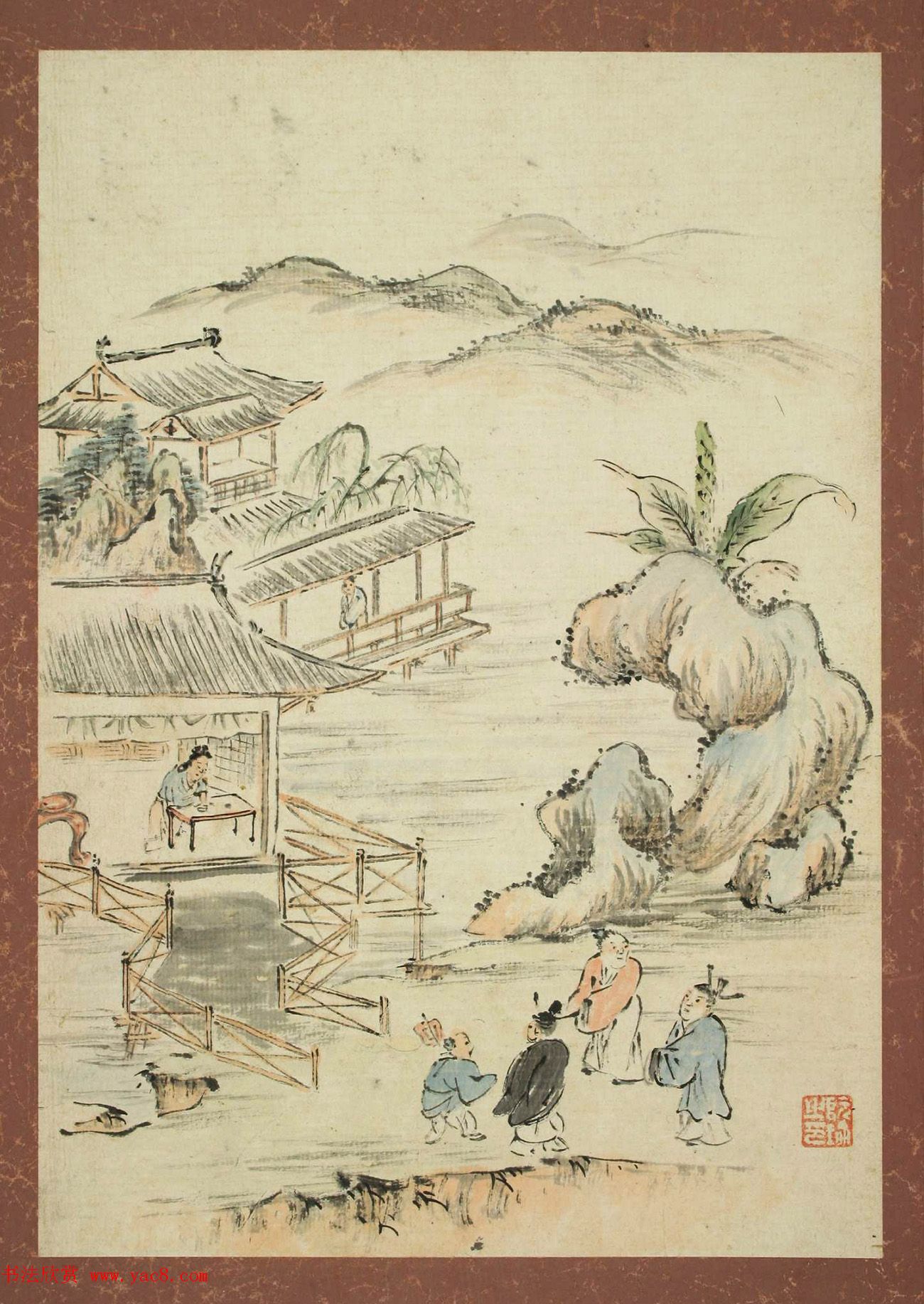 日本服元乔书法《服部南郭祇园南海书画帖》