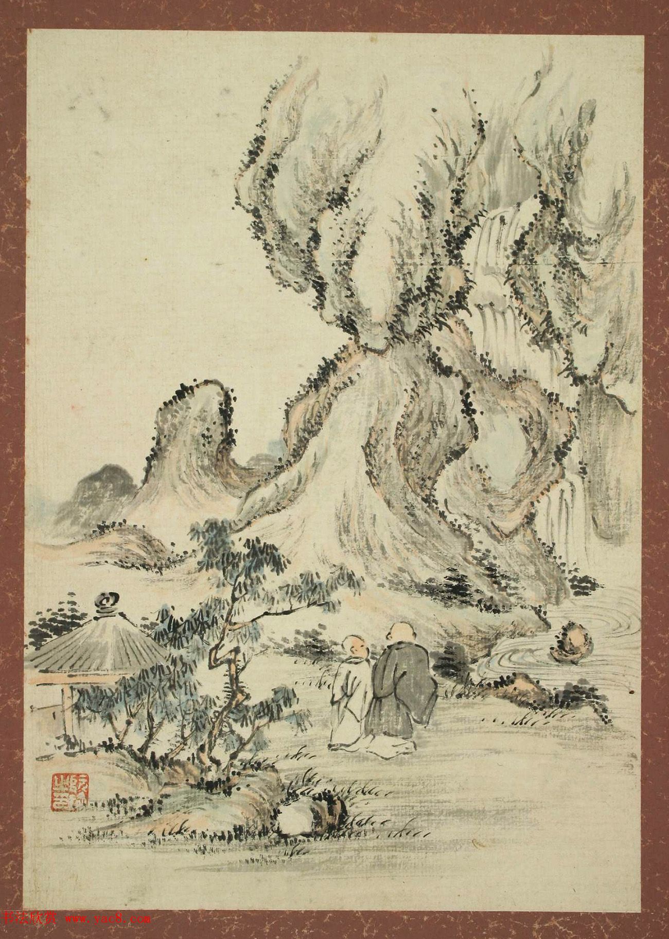 日本服元乔书法《服部南郭祇园南海书画帖》