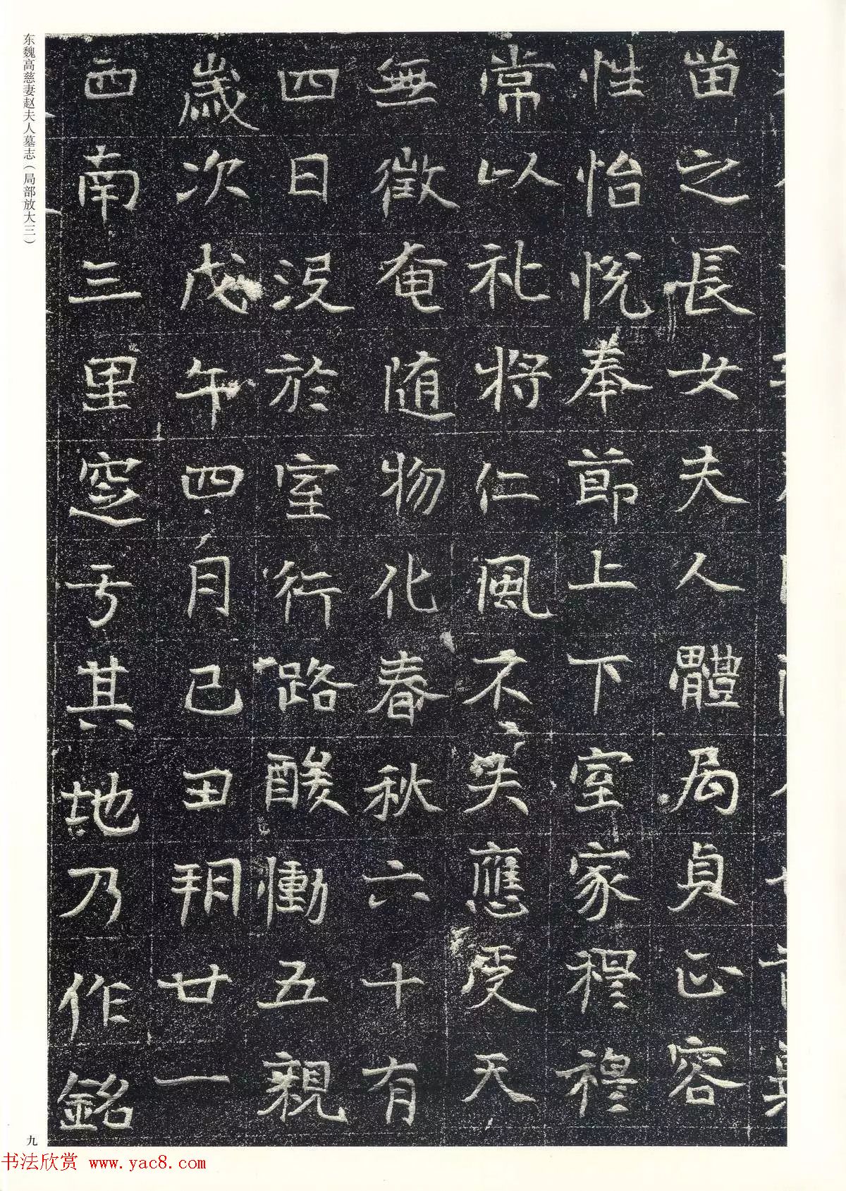 东魏楷书《高慈妻赵夫人墓志》