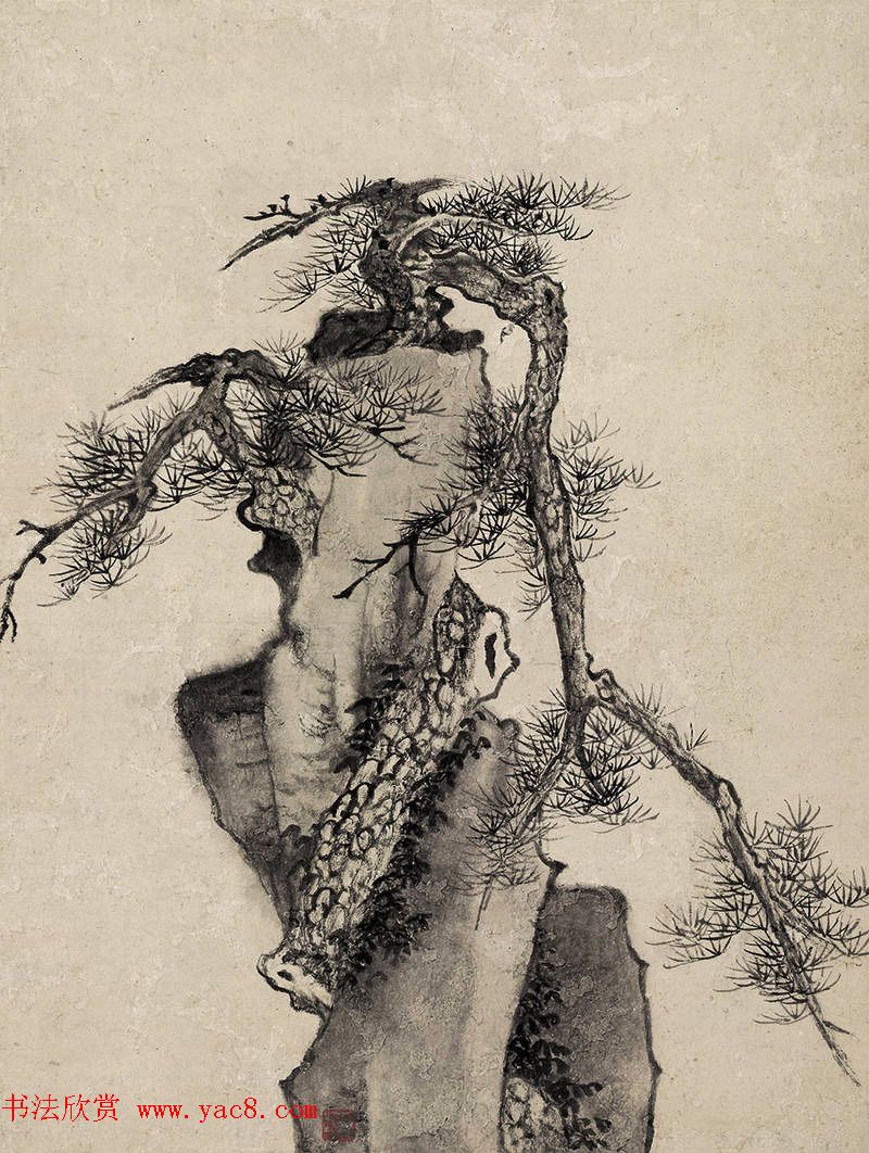 查士标书法题弘仁山水八开