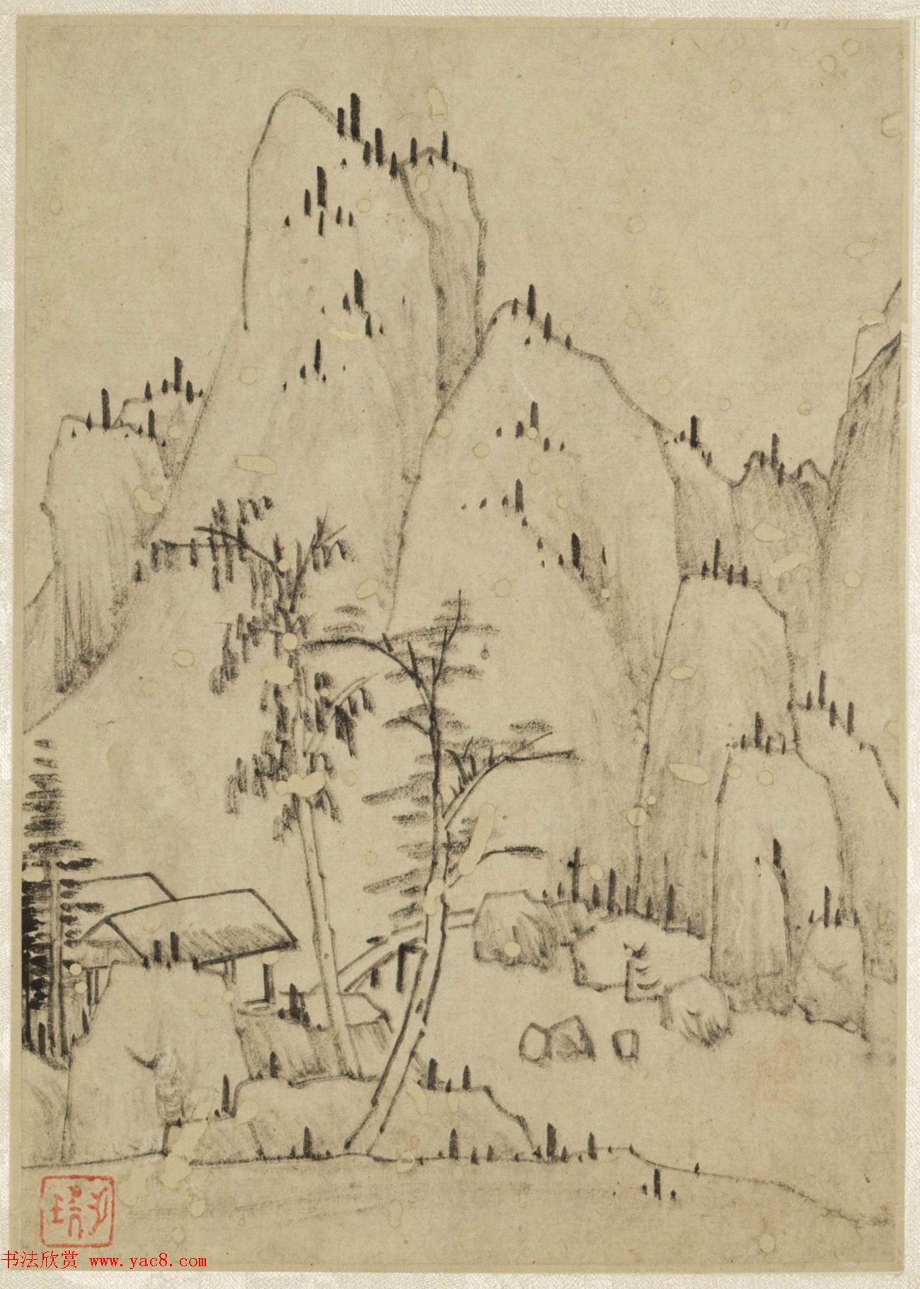 查士标书法题汪之瑞山水册