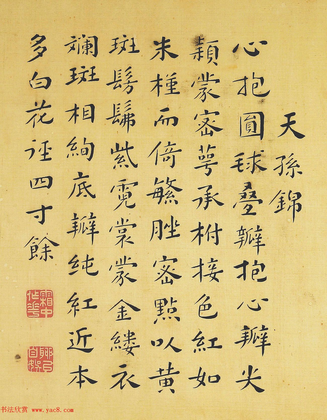 清代书法家湛畗书《菊谱》册页