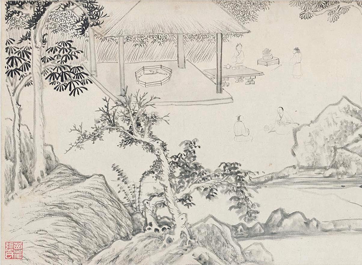 文徵明仲子文嘉书画长卷《惠山图》